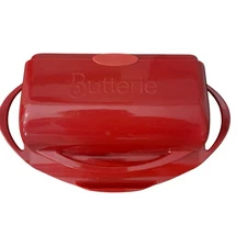 Butterie Butter Dish Red Flip Top Kitchen Concepts