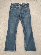 VGS Bootcut Jeans Womens Size 10 Blue Embellished Pocket Stretch Denim