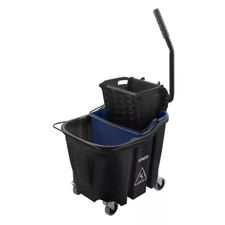 8.75 Gal. Black Polypropylene Mop Bucket Combo with Wringer and Soiled Water Ins