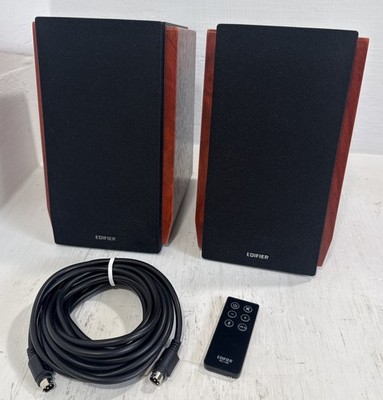Edifier R1700BT Bluetooth Bookshelf Speaker Walnut Pair + Remote, Cords (TESTED)