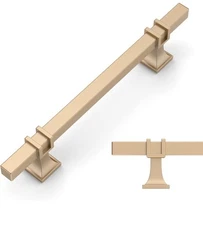 Amerdeco 10 Pack Champagne Gold Cabinet Pulls 6.3 Inch(160mm) Hole Center