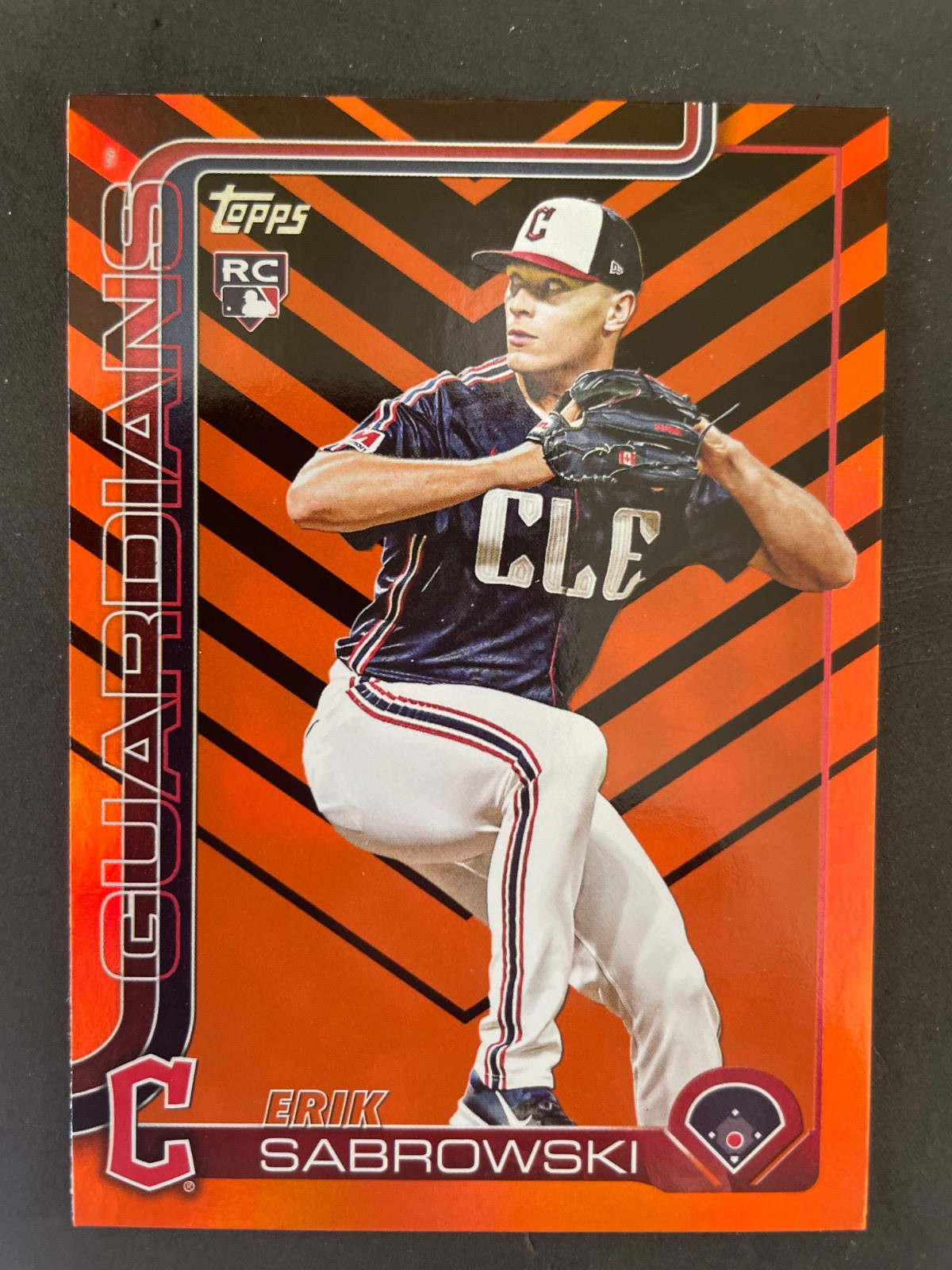 2025 Topps Update  - Erik Sabrowski #US284 (RC) Holiday Orange & Black Foil