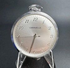 Vintage rare Caravelle Manual Wind Pocket Watch Working