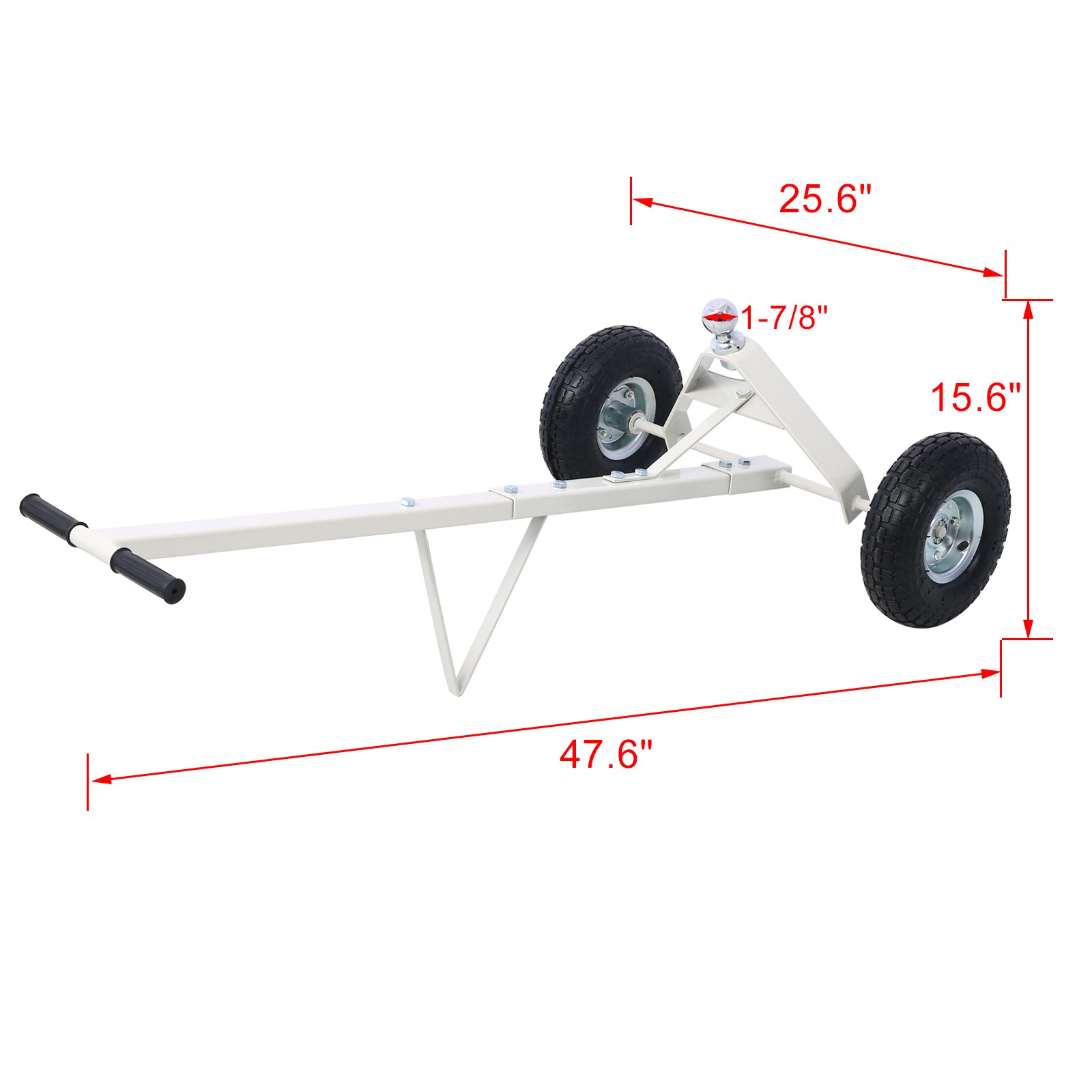 Trailer Dolly 600LB Capacity Pneumatic Tires Gray Tongue Weight