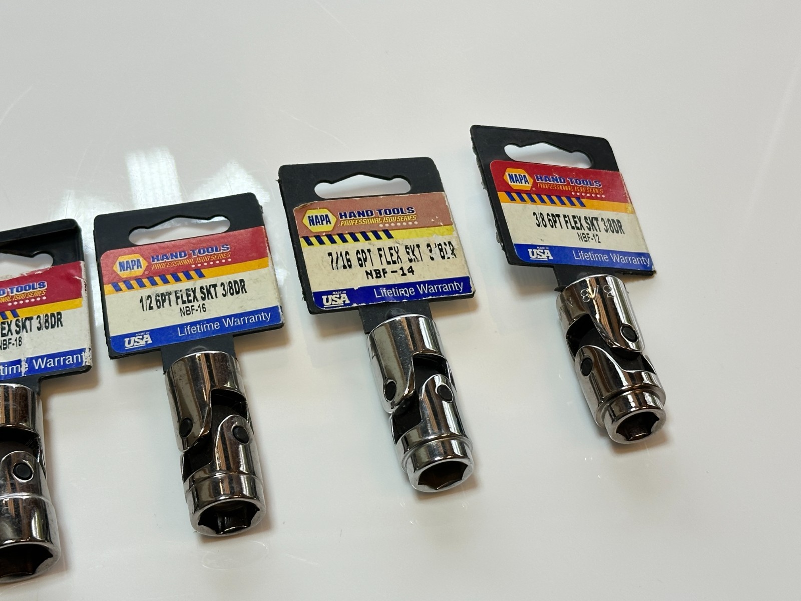 NAPA Tools USA 7pc SAE 3/8-3/4” Swivel Universal Socket Set, 3/8” Drive, NEW NOS