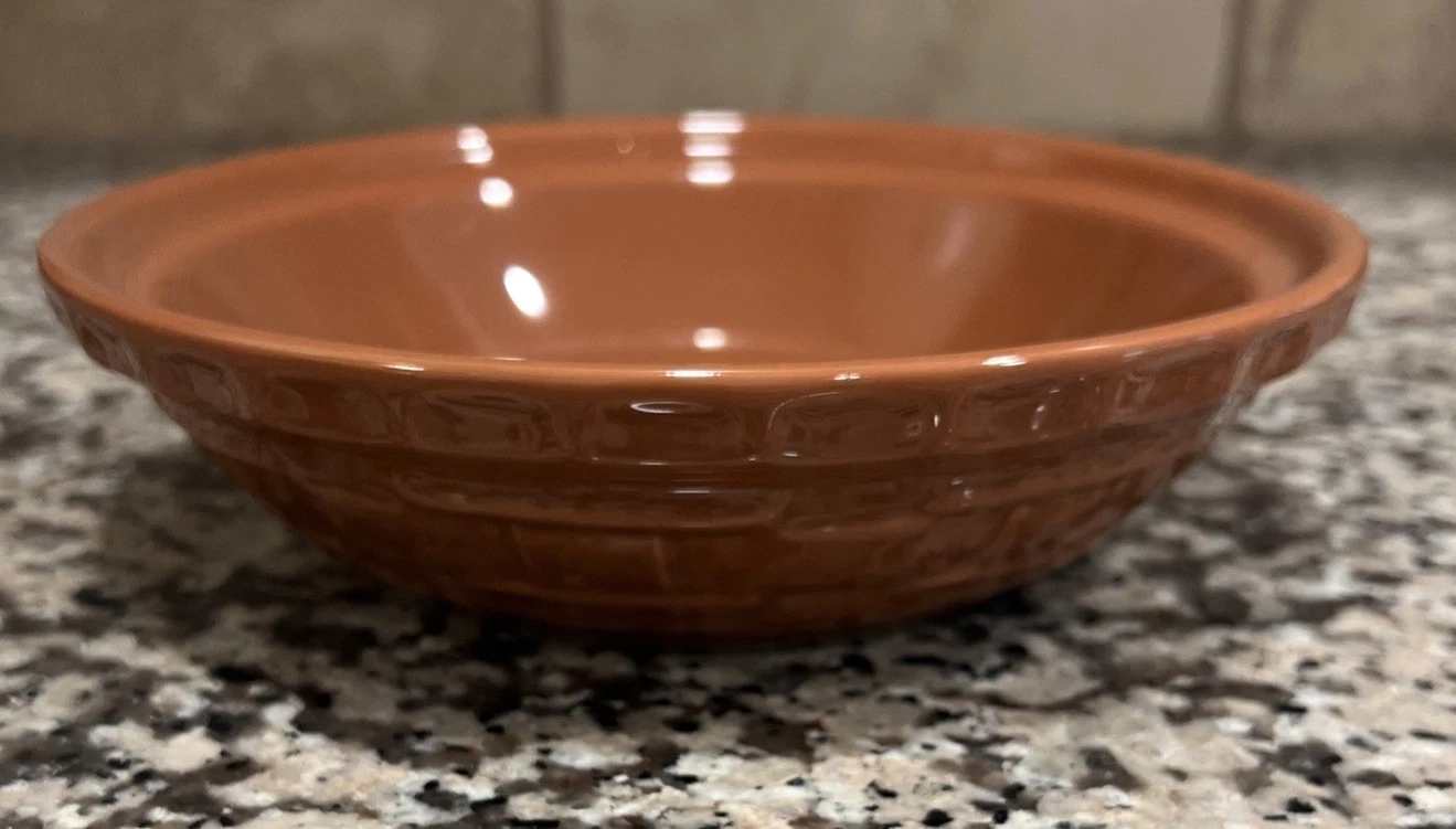 Longaberger Pottery Woven Traditions Small Pie Plate 7” Spice Terracotta Color