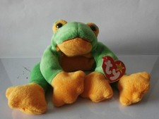 TY Beanie Baby SMOOCH the Frog with String Mouth & Made In Indonesia  RETIRED
