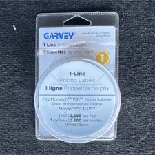 Garvey 098612 1-Line White Paper Pricing Labels 2,500/Roll Fits Monarch 1131