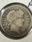 1907-s Barber Dime, Better Date, Nice Details, 99c Shipping