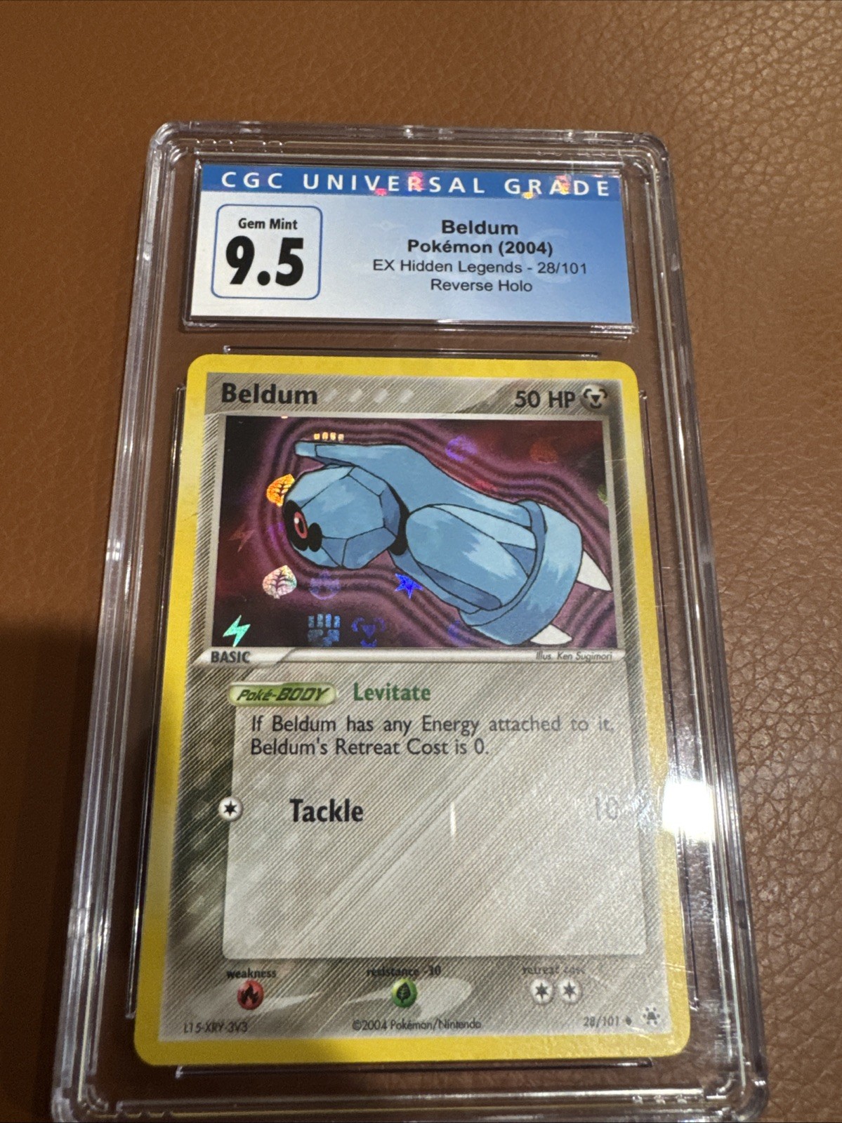 2004 POKEMON EX HIDDEN LEGENDS,  REVERSE HOLO #28/101 BELDUM CGC 10 GEM MINT