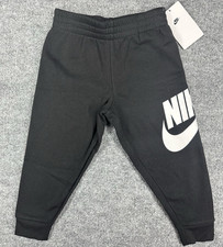 Nike Boys Black Fleece Jogger Sweatpants Logo Athletic Pants Size 4XS NWT