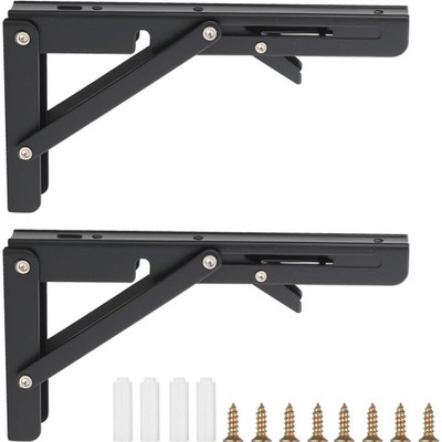 Klappkonsole Klappwinkel Wandregalhalterung 2 Stück schwarz 20cm