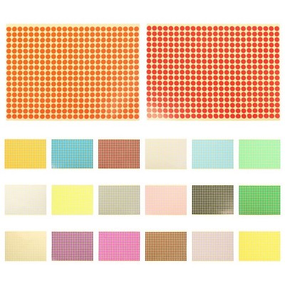 20 Sheets Removable Dot Stickers Color Circle Colored Adhesive Dots