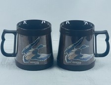Federal Ammo Thermo Serv Mallard Duck Mugs Set of 2 Vintage Made in USA
