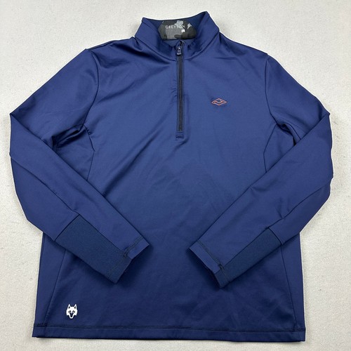 Greyson Golf Sweater Men Large Navy Blue 1/4 Zip Pullover Golfer Collar L