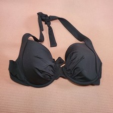 Tommy Bahama Underwire Halter Bikini Top Black 34C Beach Swim Vaca Resortwear