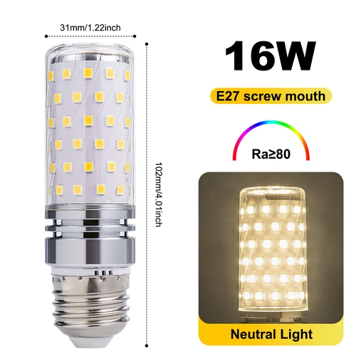 LED Corn Bulb E27 E14 B22 E12 B15 E17 12/16W 2835 60/80SMD Globe Lamp Spot Light - Picture 63 of 63