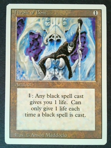 Throne of Bone Revised Edition Magic The Gathering MTG 3rd Ed HP 1994 Artifact - Picture 1 of 2