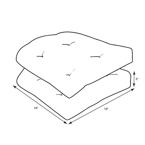 Outdoor/Indoor Tufted Seat Cushions (Round Back), 19" x 19", Blue Sealife Mar... - Picture 6 of 7