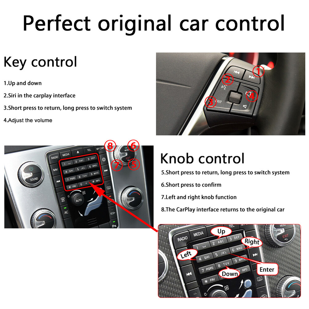 Auto Retrofit Kit Box For Volvo V40 V60 S60 XC60 CarPlay Wireless IOS