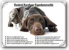Warnschild - 20x30cm -  Lustige Eigentumsrechte - Deutsch Kurzhaar 01