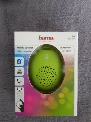 Neu ! Mobiler Speaker Lautsprecher Hama Snapdrop Bluetooth Camera Remote Grün