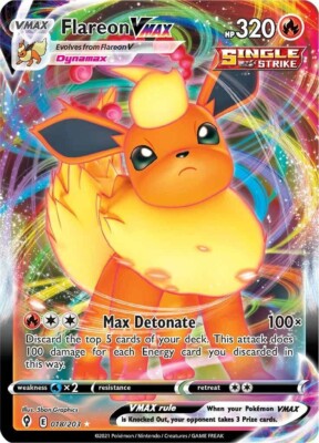 Flareon VMAX 018/203 Holo Ultra Rare Evolving Skies Pokemon Karten Moderate Play