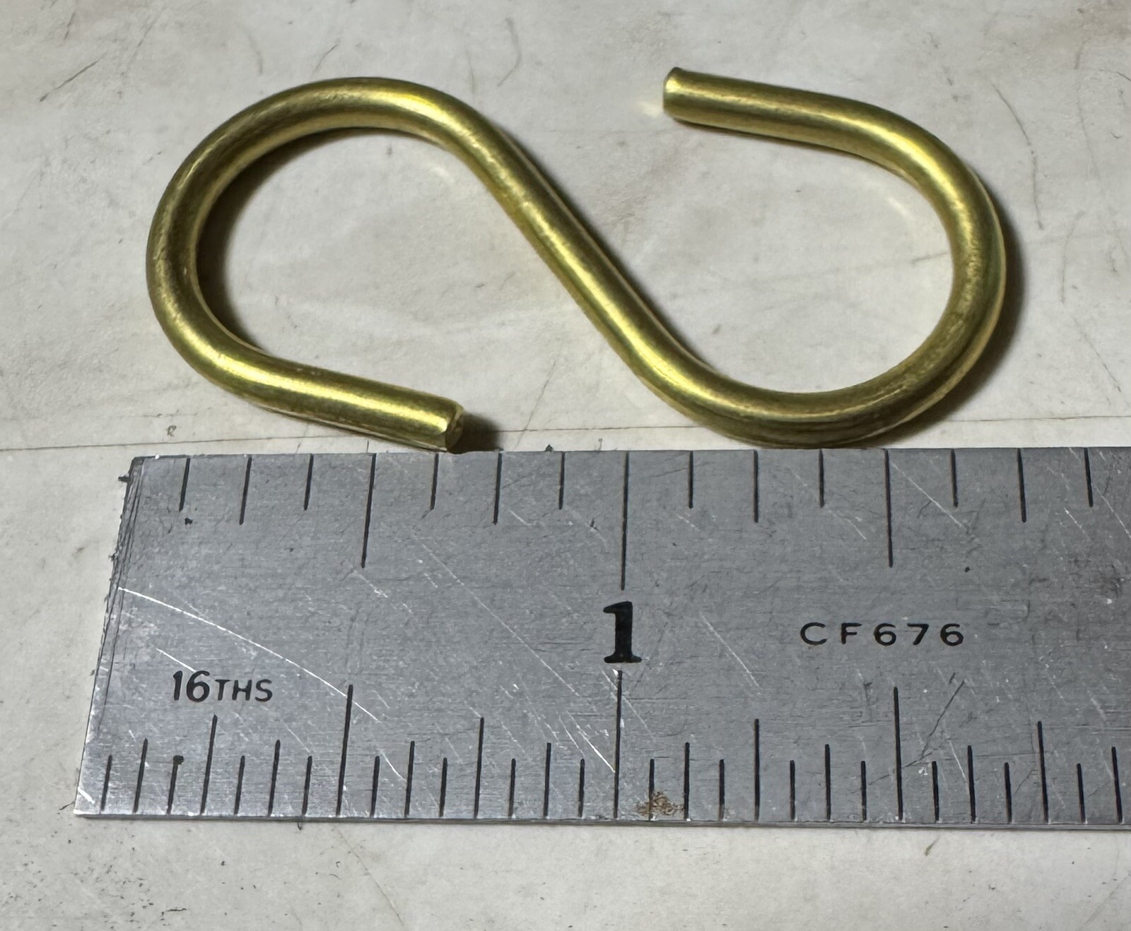 Box of 100 Solid Brass S Hooks 1-3/4” 1.75” Light Open Style BNIB