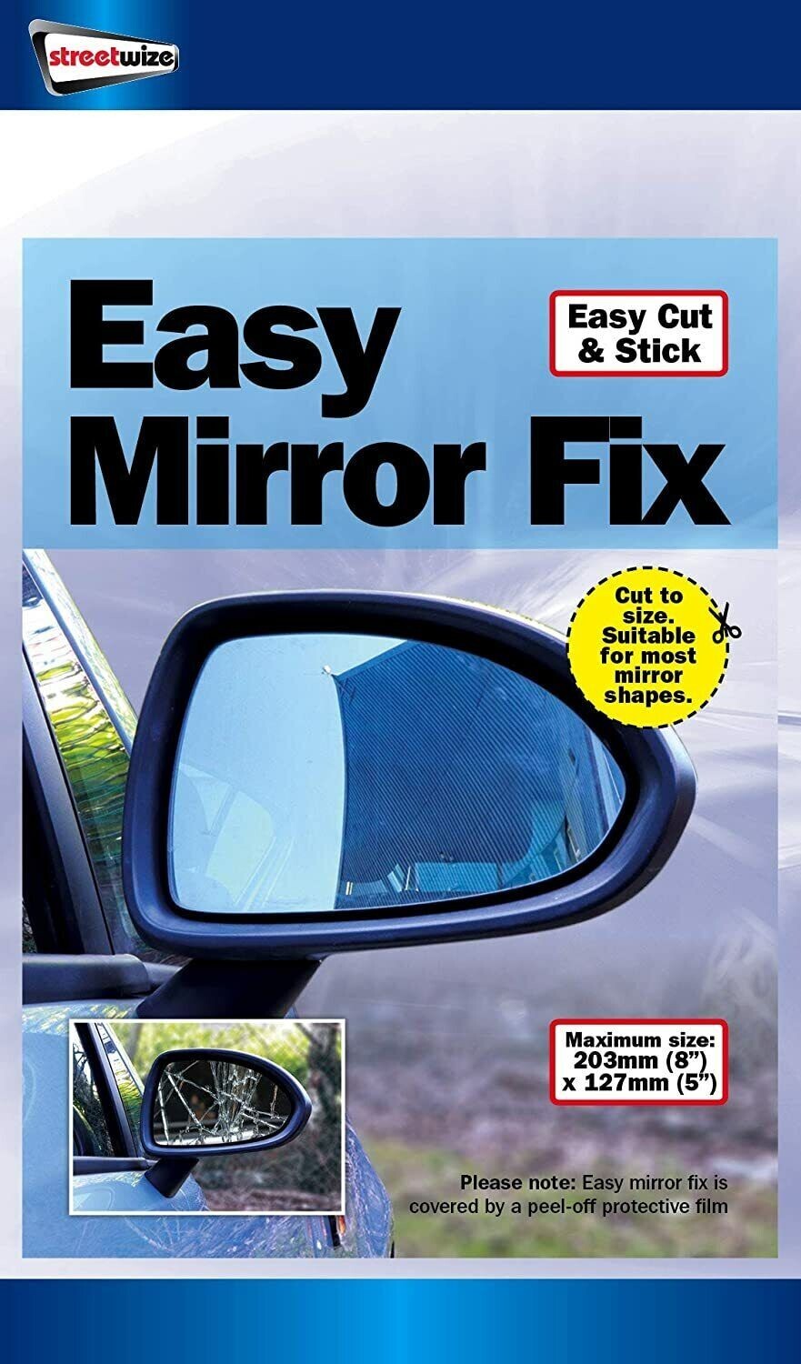 NEW BROKEN CAR MIRROR REPAIR KIT WING CUT TO THE RIGHT 5X8 SIZE SHINE