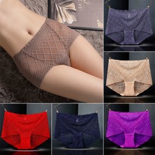 Women High Waist Knickers Briefs Ladies Tummy Control Underwear Lace Panties
