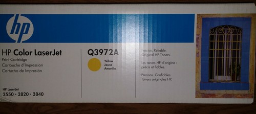 Q3972A Genuine HP Yellow Toner Color LaserJet Print Cartridge 2550 2820 2840