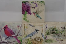 Natural Stone Decorative Coaster Set 4 Piece  Birds Set *SKU-15*