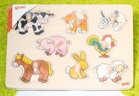 Goki Puzzle Steckpuzzle Bauernhof Vii (Tiere) - Holz