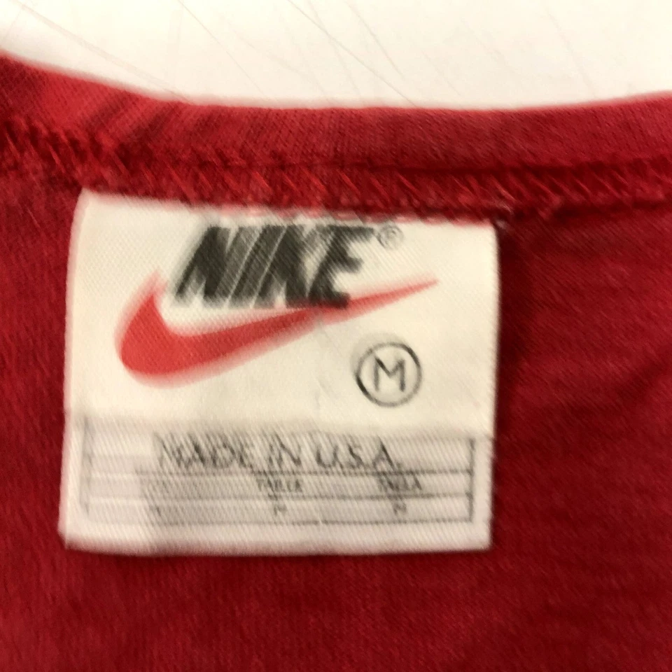 De Colección Años 90 Nike Hecha en EE. UU. Hombres ROJA Camiseta sin Mangas Entrenamiento Atlético Gimnasio MÚSCULO Camisa M Foto 3 de 4
