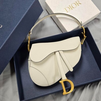 Dior Saddle Bag Leather Shoulder Bag White Fashion Accessories collection  c25