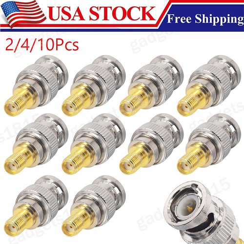 2-Pack BNC Female To SMA Female RF Adapter - Coaxial Connector For Antennas & Telecom