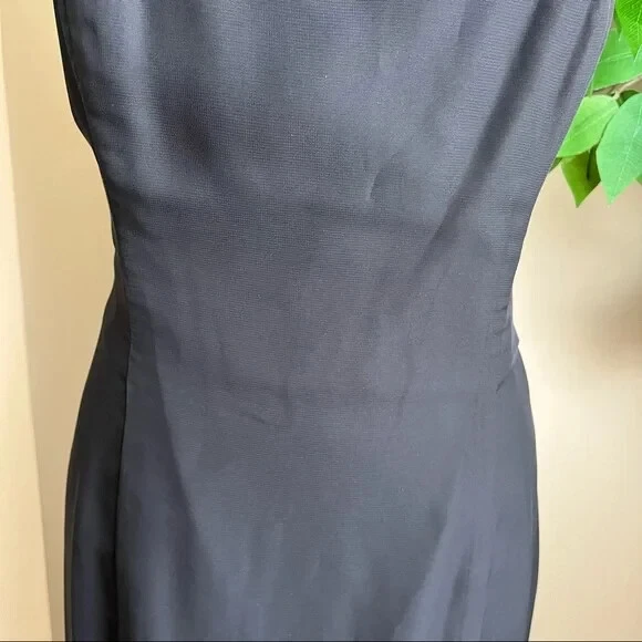 Vestido Randolph Duke The Look Vintage Transparente Mangas Gorra Vaina Midi Negro Talla 12 Foto 4 de 4