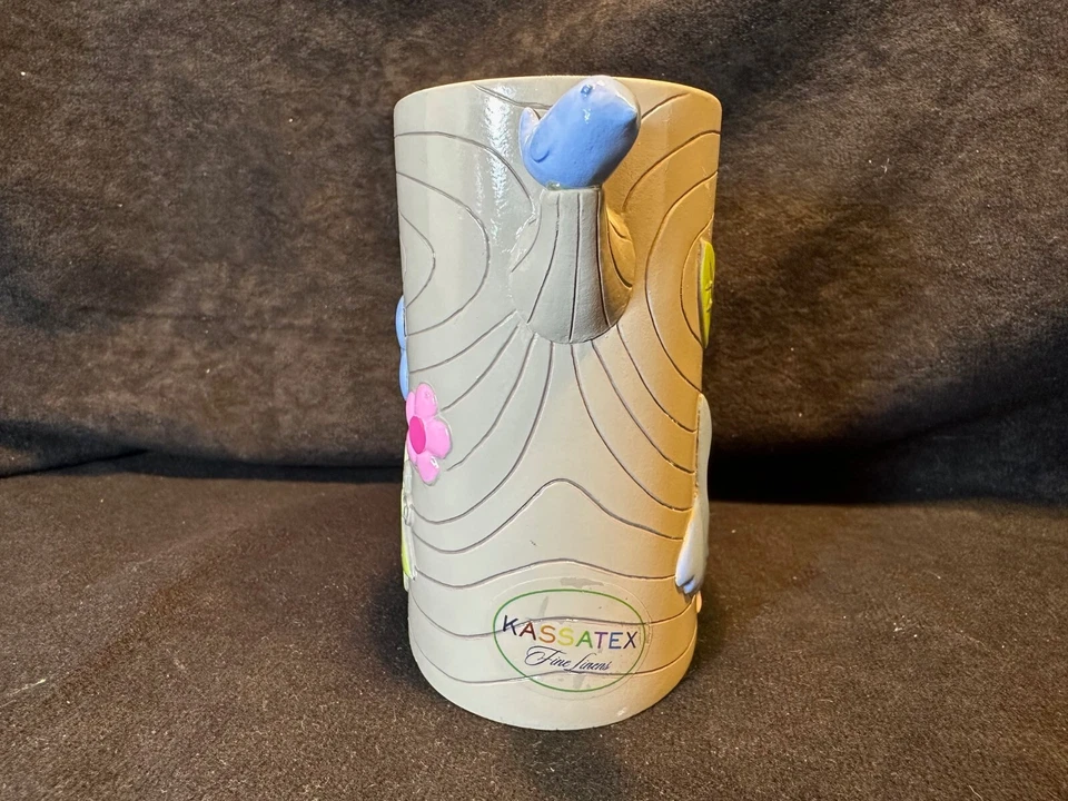 Kassatex NY Fine Linens Resin Tree Stump Toothbrush Pencil Holder w/Owl & Bird - Image 2 of 4