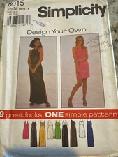 UC SIMPLICITY 8015 SIZE 10-14 design halter COCKTAIL DRESSES SEWING PATTERN VTG
