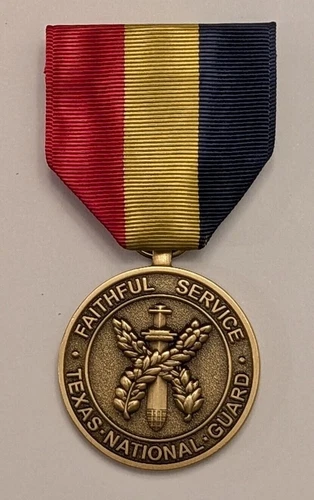 Texas Faithful Service Medal - Classic or New Millenium - Moiré Drape