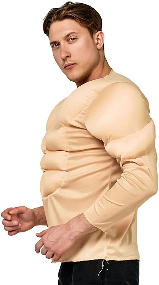 Camisa Top Para Hombre Falsa Acolchada Pecho Muscular Adulto Divertido Disfraz Juegos con disfraces EE. UU. Foto 3 de 4