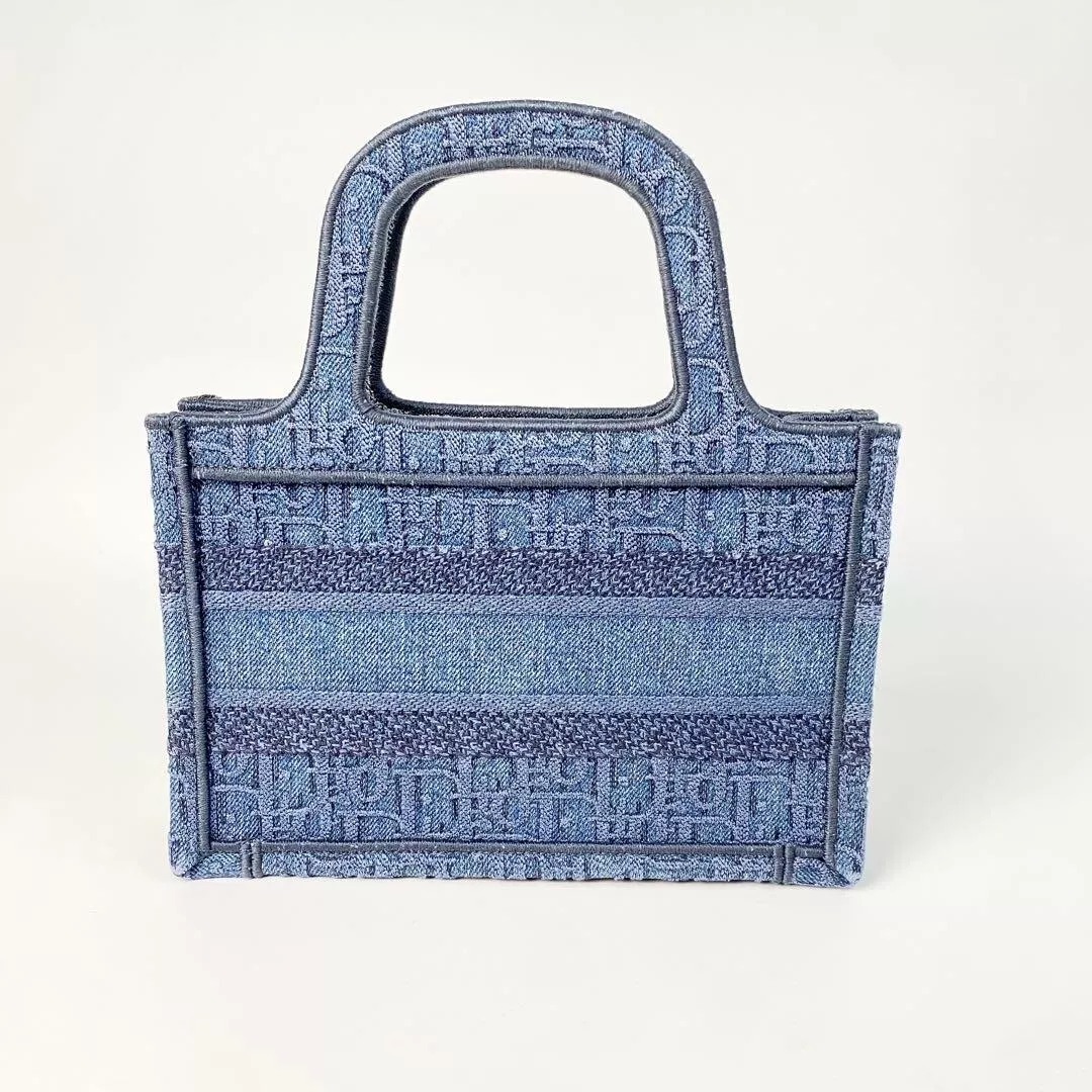 SAC À MAIN AUTHENTIQUE CHRISTIAN DIOR FEMME LIVRE OBLIQUE FOURRE TOUT MINI DENIM MARINE 250205