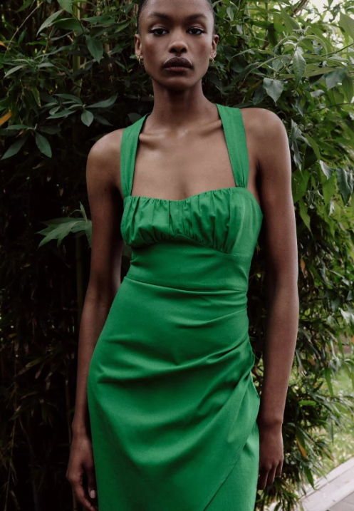 ZARA WOMAN LINEN BLEND DRAPED MIDI DRESS BNWT SIZE, S GREEN | eBay ZARA WOMAN LINEN BLEND DRAPED MIDI DRESS BNWT SIZE, S GREEN | eBay