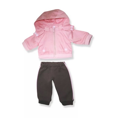 Pink and Brown 2pc Pants Set with Hoodie Fits 18 inch American Girl Dolls - Picture 2 of 2