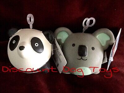 Multipet Animal latex squeaker round ball dog toy set of Two