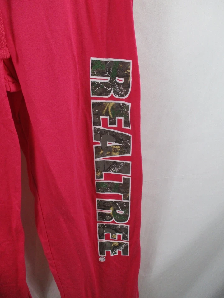 Pantalones de pijama Realtree para mujer rosa medio pierna recta cordón algodón Foto 3 de 4