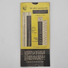 VTG 1964 THE JIFFY CALCULATOR Night-Light Exposure Conditions Light Camera Chart