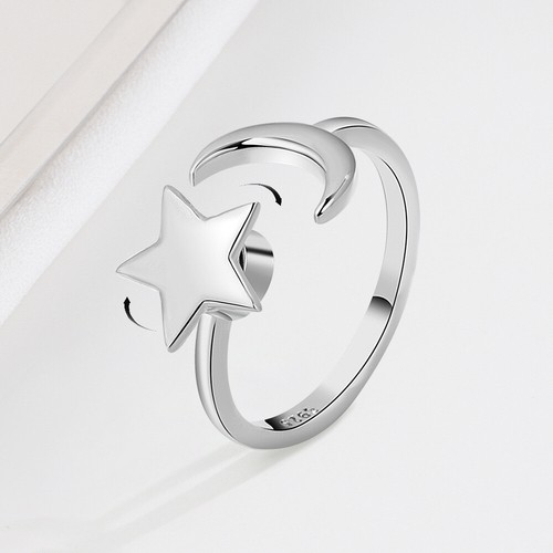 Unisex Adjustable Anti Anxiety Rings Silver Anxiety Relief Spinning Fidget Ring - Picture 83 of 100