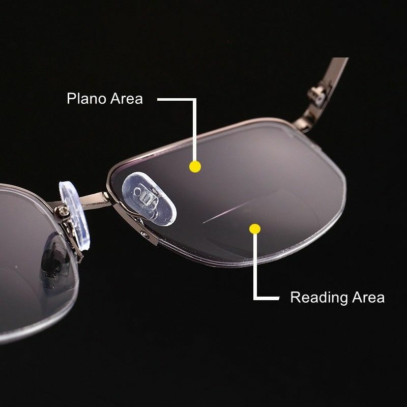 Tinted Bifocal Reading Glasses Half Rimless Readers Mens Womens 1.0 4