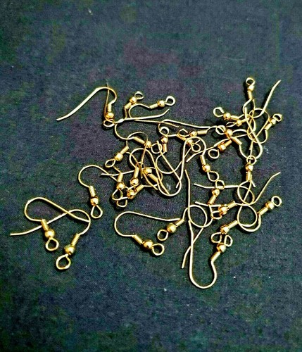 30 French Earring Wires Gold Tone Metal Jewelry Making Fish Hook 15 Pr Earrings - Picture 2 of 3